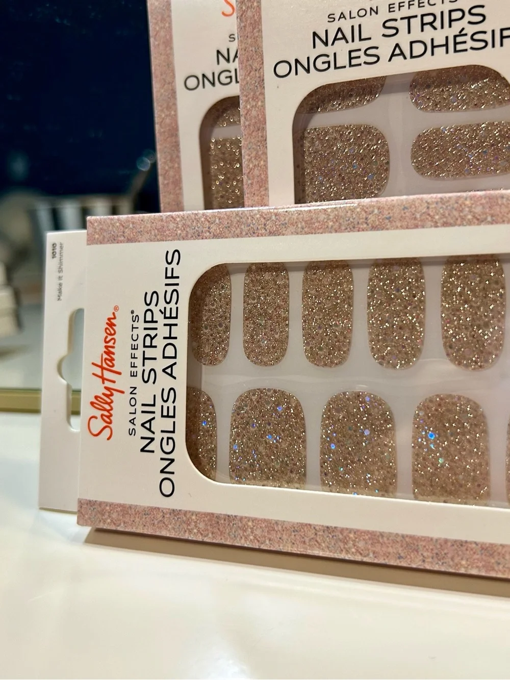 Sally Hansen Sparkling Rose Glitter Press-On Nail Strips